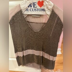 Elegant Metallic sequin and silk Top